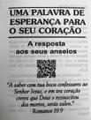 Folheto de Evangelização ICM - Uma Palavra de Esperança - Modelo Novo