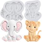 Fondant molda Lingzhi Elephant Lion Silicone para decoração de bolos