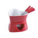 Fondue Conjunto 7 Peças Herstal Vermelho Coração Queijo