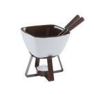 Fondue Conjunto com 5 Peças Namur Branco Cerâmica de 300mL