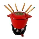 Fondue Para Queijo Em Ferro Fundido Vermelho 10 Peças - Fracalanza