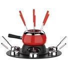Fondue Queijo Carne Inox Conjunto Panela Giratório