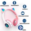 Fone Bluetooth Gatinho Rosa LED Infantil com Design Ergonômico