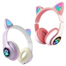 Fone Bluetooth Infantil Gatinho LED Sem Fio Com Microfone