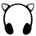 Fone Bluetooth Infantil Sem Fio Led Com Orelha de Gato Preto