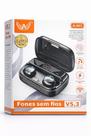 Fone Bluetooth Sem Fio TWS com Case e Marcador Digital de Bateria - Preto Gamer