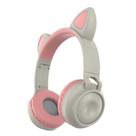 Fone Bluetooth V5.0 Orelha de Gato LED Cinza e Rosa ZW-028.. - GBD