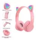 Fone De Ouvido Bluetooth Gatinho Infantil LED