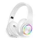 Fone De Ouvido Bluetooth Led Rgb Rádio FM Gamer Branco