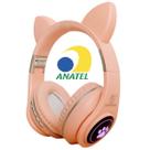 Fone de Ouvido Bluetooth Over-Ear Sem Fio Orelha de Gato