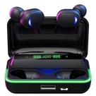 Fone de Ouvido Bluetooth Preto com Estojo de Recarga Power Bank