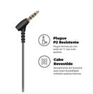 Fone de Ouvido C/ Fio Magnético Dual Shock P2 - Preto