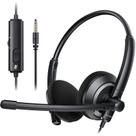 Fone de ouvido com fio awatrue com microfone para PC e laptop