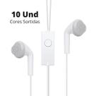 Fone De Ouvido Com Fio Kit Com 10 Unidades Microfone Embutido
