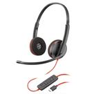 Fone de ouvido com fio Poly Blackwire 3220 USB-C com cancelamento de ruído