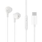 Fone De Ouvido Com Microfone Intra Auricular H35 Tipo C Branco Fone De Ouvido Com Microfone Intra Auricular H35 Tipo C Branco