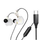 Fone de ouvido DX2 HiFi In-Ear com driver dinâmico de 10 mm branco