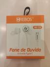 Fone de ouvido entrada tipo C branco e preto