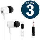 Fone de Ouvido Estéreo Intra Auricular com Fio Microfone P2 Extra Bass Kit Com 3