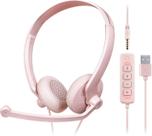 Fone de ouvido FEABASK com microfone para PC com fio USB