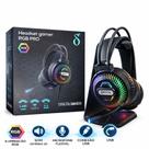 Fone de Ouvido Gamer RGB PRO USB com LED e Microfone Alta Qualidade Delta