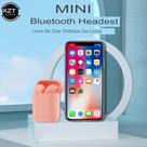 Fone de Ouvido I12, Bluetooth TWS Sem Fio com Case de Carregamento Preto/Rosa