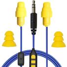 Fone de ouvido intra-auricular Plugfones Guardian Plus Earbud Hybrid - Fones de ouvido intra-auriculares com redução de ruído com microfone e controles isolantes de ruído (amarelo e azul)