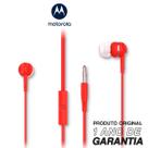 Fone de Ouvido Motorola Earbuds 105 Intra-Auricular com Microfone - Vermelho