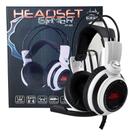 Fone de Ouvido Over-ear Gamer Knup KP-400 Cor Branco e Preto Com luz LED