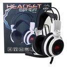 Fone de Ouvido Overear Gamer Knup KP400 Cor Branco e Preto Com luz LED