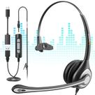 Fone de ouvido para computador Wantek com microfone para PC, laptop, USB