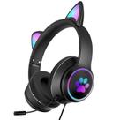 Fone de ouvido para jogos Atrasee HT11 Black Cat Ear para PS4 PC PS5 Xbox