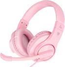 Fone de ouvido para jogos DIWUER para Xbox One/PS4/PS5/Nintendo Switch rosa
