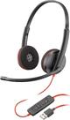 Fone de ouvido Plantronics Blackwire 3220 com fio de ouvido duplo com microfone Boom