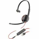 Fone de ouvido Poly Blackwire 3215 Monofônico USB-A com fio preto Fone de ouvido Poly Blackwire 3215 Monofônico USB-A com fio preto