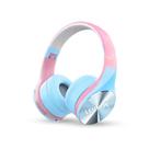 Fone de ouvido s/ fio bluetooth - graves extras lehmox lef-1060 rosa/azul