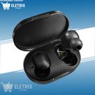 Fone de Ouvido Sem Fio Bluetooth 5.0 Preto Intra Auricular Microfone Integrado Controle de Toque Anti Ruído Portátil