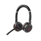 Fone de ouvido sem fio Jabra Evolve 75 MS, estéreo Inclui adaptador USB Link 370 Fone de ouvido Bluetooth com alto-falantes de classe mundial, microfone ativo com cancelamento de ruído, bateria para o dia todo