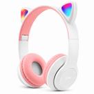 Fone de Ouvido Sem Fio Orelhas de Gato LED Headset Gatinho Branco
