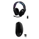 Fone de ouvido sem fio para jogos Logitech G535 + Mouse G305 preto