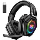 Fone de ouvido sem fio para jogos Ozeino 2,4 GHz com microfone de 30 h de bateria