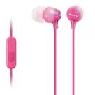Fone de ouvido Sony Rosa c/ Microfone MDR-EX15AP, borrachinhas adicionais