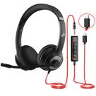 Fone de ouvido USB JIAMQISHI EH01 com microfone para PC preto
