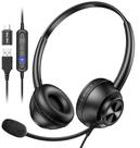 Fone de ouvido USB New bee com microfone para PC com fio USB-A e USB-C