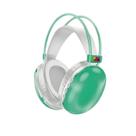 Fone de Ouvido Verde Sem Fio Recarregável USB LED RGB Earpads Confortáveis e Microfone Embutido Bluetooth Som HD