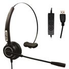 Fone de ouvido VoIP USB TriPro Monaural para chamadas de computador com microfone
