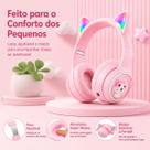 Fone Gato Rosa Bluetooth Microfone Meninas Em Estoque