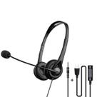 Fone Headset Biauricular Microfone Conexão P2 4 vias + Adaptador USB com Mudo