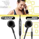 Fone IntraAuricular Estéreo com Microfone P3 3,5mm Preto Isolamento Acústico Cabo 1,2m