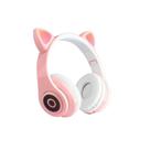 Fone Orelha Gato Bluetooth Com Led (rgb) Basike Rosa 5.0 - 8692